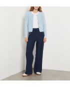 Fasie himmelblaue Strickjacke