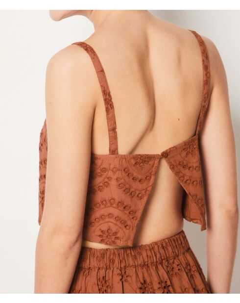 Bangka B Braunes Top mit dünnen Riemen