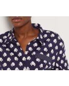 Hemd mit floralem blauem Aufdruck