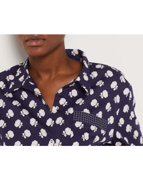 Bloemenhemd met blauwe print