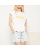 Himmelblaue bestickte Blover Shorts