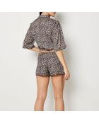 Leon korte broek met blauwgroene print