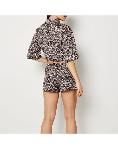 Leon korte broek met blauwgroene print