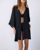 Kimono manche courte Samana b noir