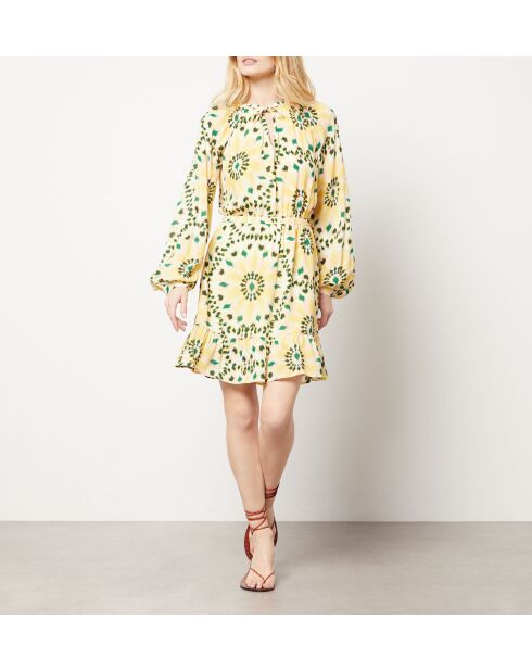 Felgele jurk met Valentijnsprint