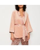 Dreiteiliger Pyjama Nanima Rouge und Leopard