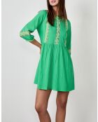 Abito Teodora verde ricamato