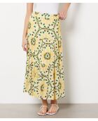 Gonna stampata San Valentino giallo brillante