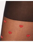 Zwarte panty met hartpatroon Ivy