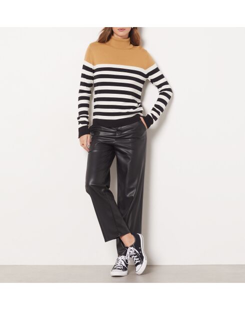 Criss ecru gestreepte trui met col