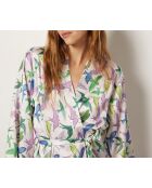 Bata estampada Janna azul y verde