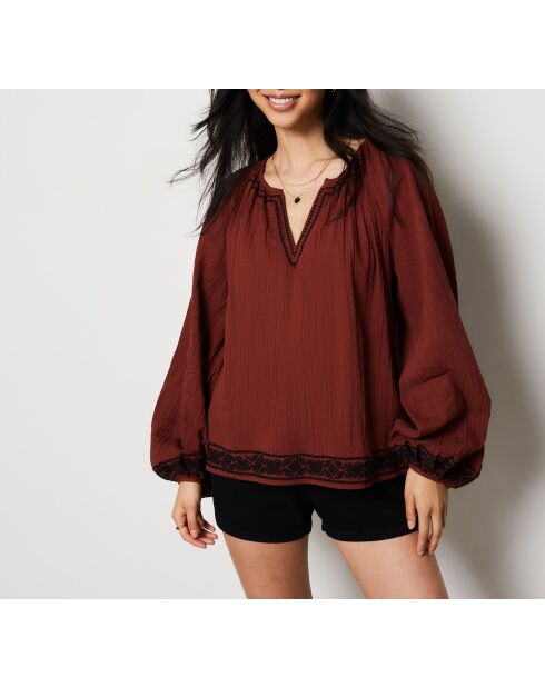 Bluse Jule mit Roststickerei