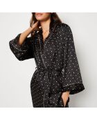 Negligé van Polkas met zwarte achtergrondafdruk