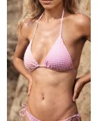 Rozy Triangel-BH ohne Bügel und ohne Schale, gedruckt auf weißem Hintergrund