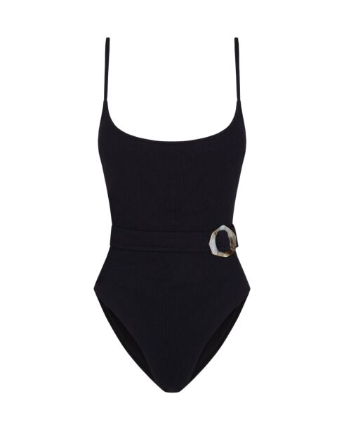 Schwarzer einteiliger Badeanzug