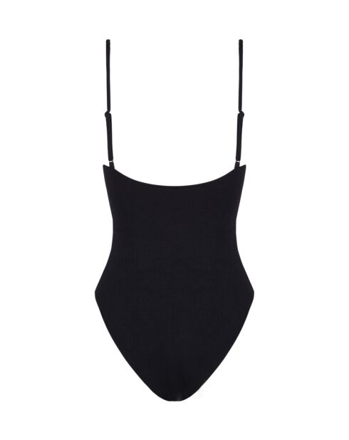 Schwarzer einteiliger Badeanzug