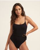 Schwarzer einteiliger Badeanzug