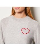 Zilverkleurige trui met ronde hartjes France