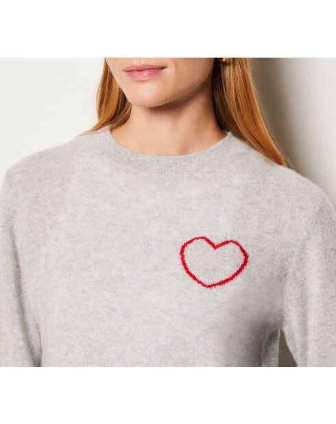 Zilverkleurige trui met ronde hartjes France