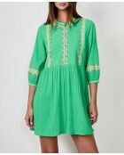 Abito Teodora verde ricamato