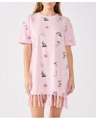 Roze Arizonalove korte jurk met korte mouwen