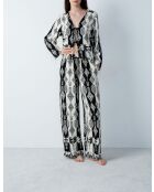 Nalani broek met ecru en zwarte print