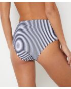 Mahalo wit gestreept marineblauw bikinibroekje met hoge taille