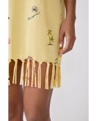 Arizonalove lichtgele korte jurk met korte mouwen