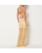 Pantaloni lunghi lunghi, sfocati, svasati e fluidi di colore giallo del sol b sun