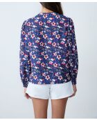 Blusa Vilma blu verde stampata