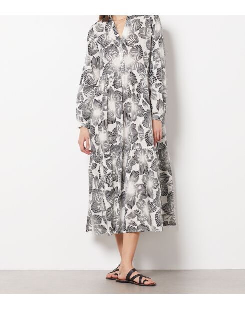 Agabbo schwarz-weißes Druckkleid