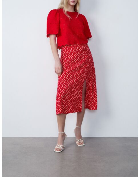 Blusa cardinale con ricamo Filly