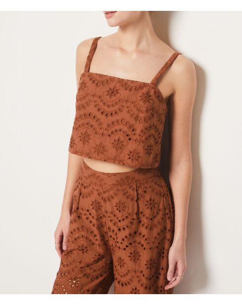 Bangka B Braunes Top mit dünnen Riemen