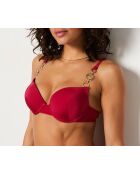 Klassischer Push-up-BH mit Bügel und burgunderfarbener Baba-Muschel