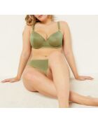 Idyllische klassieke khaki olijfkleurige bh met beugel en schelp