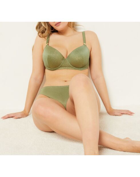 Idilliaco reggiseno classico color oliva kaki con ferretto e conchiglia