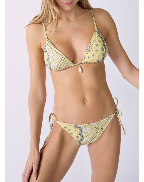 Arizonalove Bikinihose mit Bindeband und rosafarbenem Hintergrunddruck