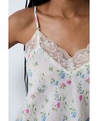 Blaugrünes bedrucktes Top Prati