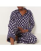 Hemd mit floralem blauem Aufdruck