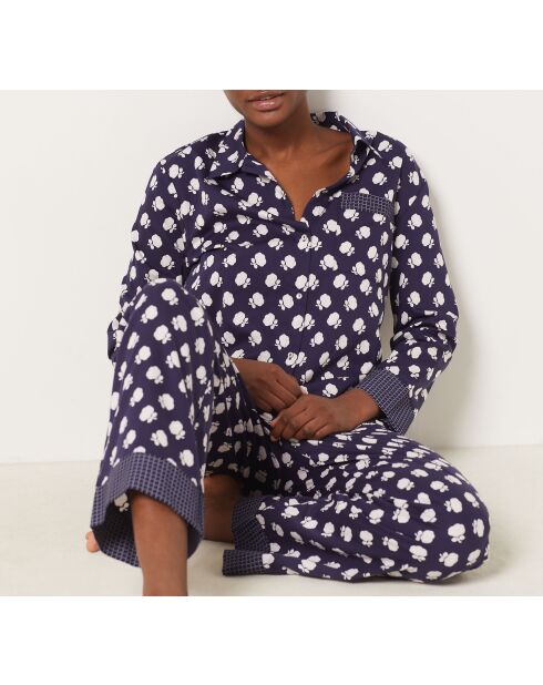 Bloemenhemd met blauwe print