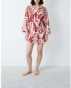 Déshabillé Kalio imprimé blanc rouge