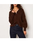 Jersey Franceska marrón con cremallera