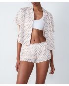 Rhett shorts met roze achtergrondprint