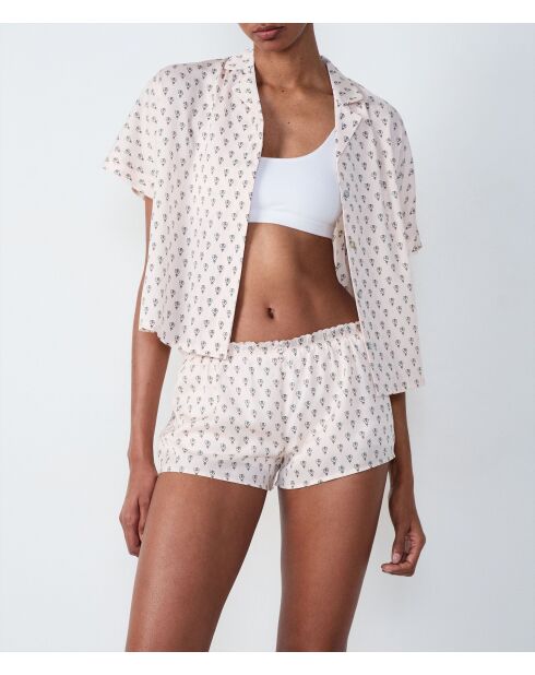 Rhett shorts met roze achtergrondprint