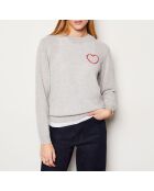 Zilverkleurige trui met ronde hartjes France