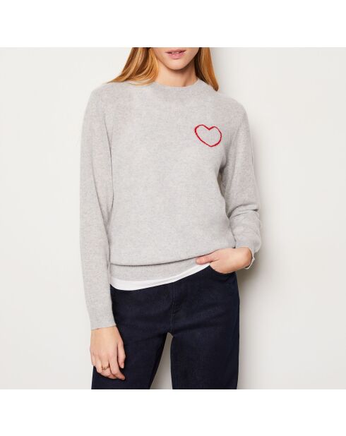 Zilverkleurige trui met ronde hartjes France