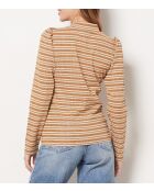 Pero braunes gestreiftes T-Shirt