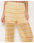 Pantaloni lunghi lunghi, sfocati, svasati e fluidi di colore giallo del sol b sun