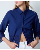 Navyblaues besticktes Hemd Victorine