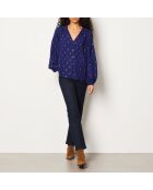 Maya shirt met paars borduursel
